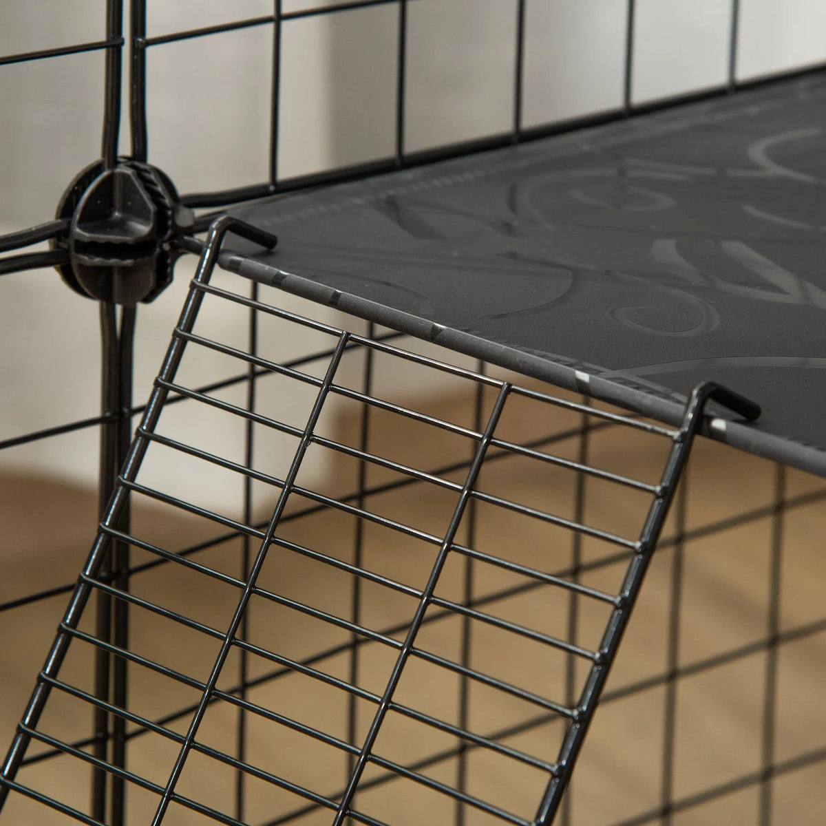 DIY Pet Playpen 24 Wire Panels Modular Small Animal Cage for Rabbits Ferrets and Chinchillas Black