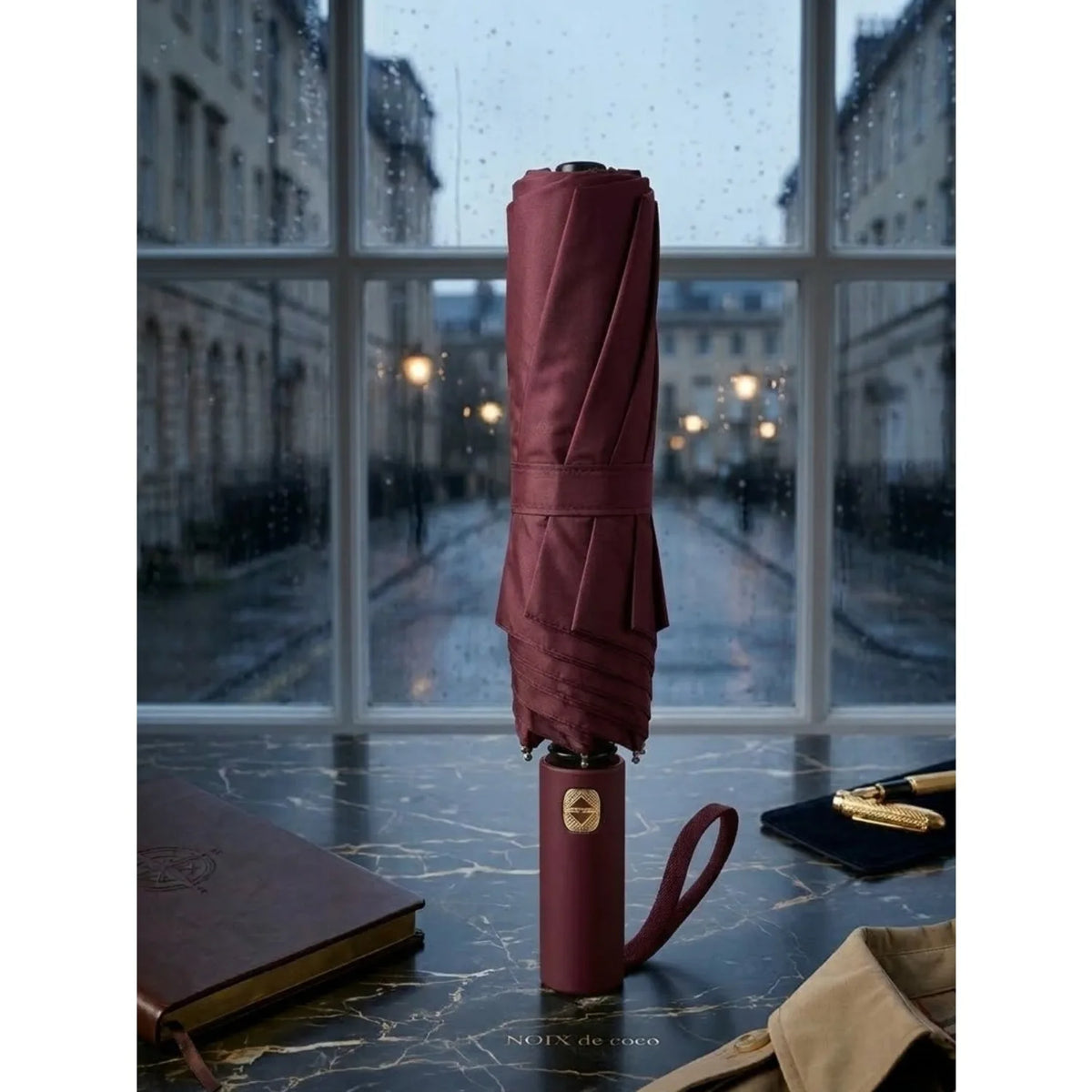 Windproof Automatic Folding Umbrella with Gift Box, 12 Double Ribs