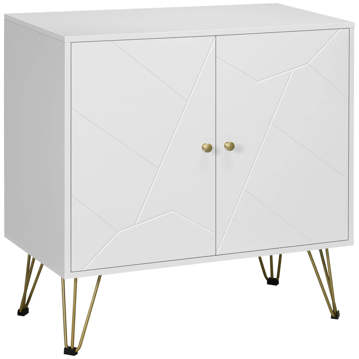 Freestanding Storage Cabinet with Adjustable Shelves for Living Room