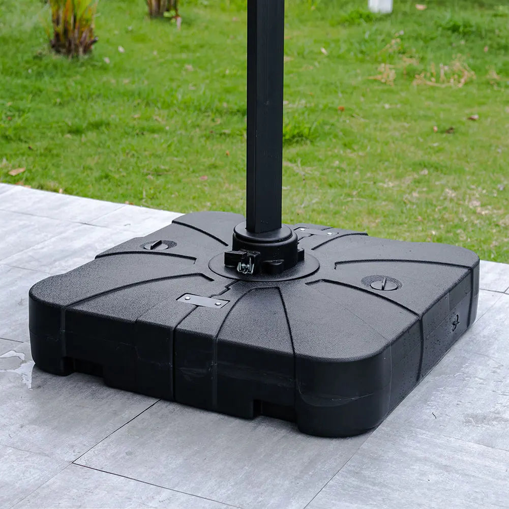 HDPE Square Plastic Outdoor Umbrella Stand, Fillable Parasol Base