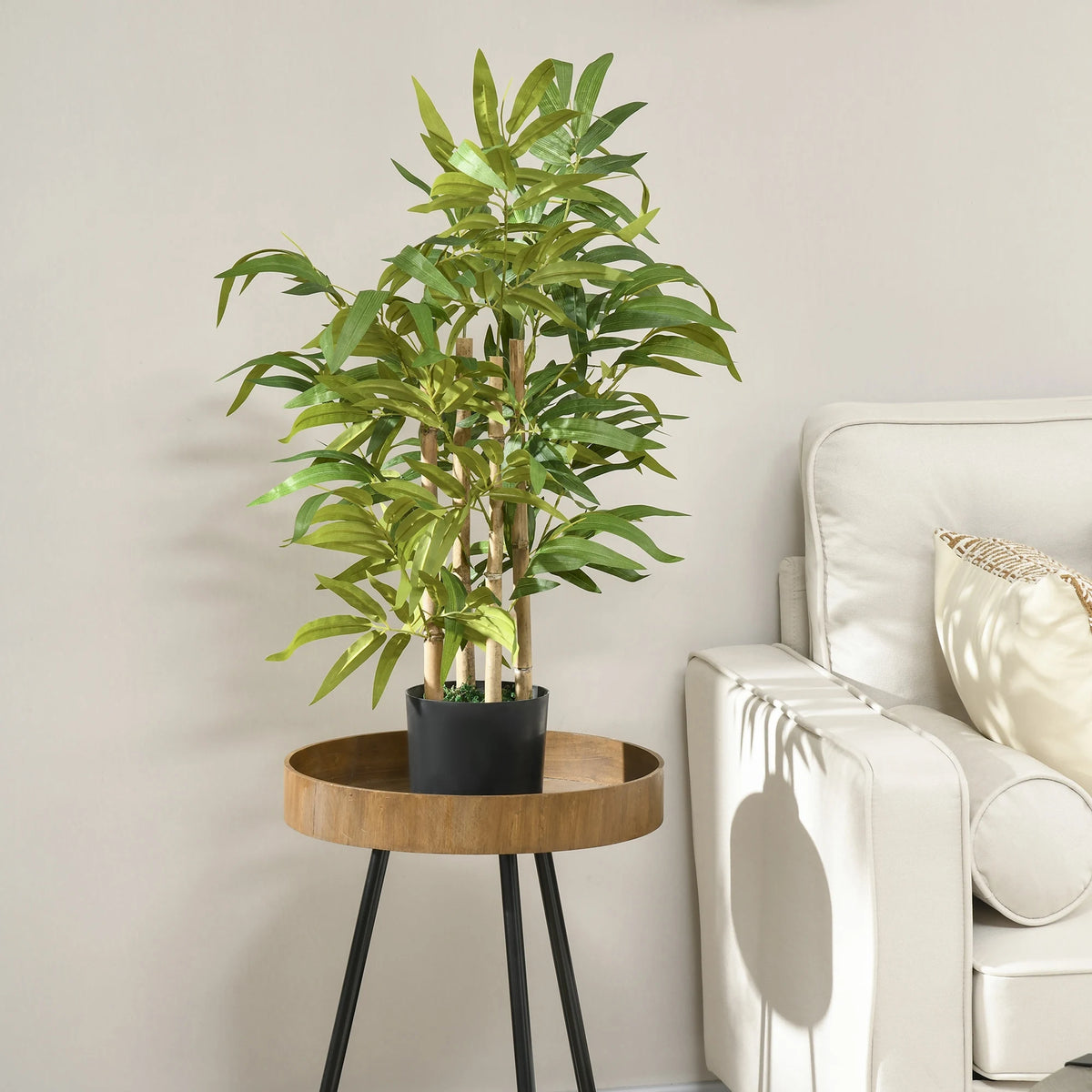 Potted Artificial Bamboo Tree Plant for Desk, Indoor and Outdoor, 60cm