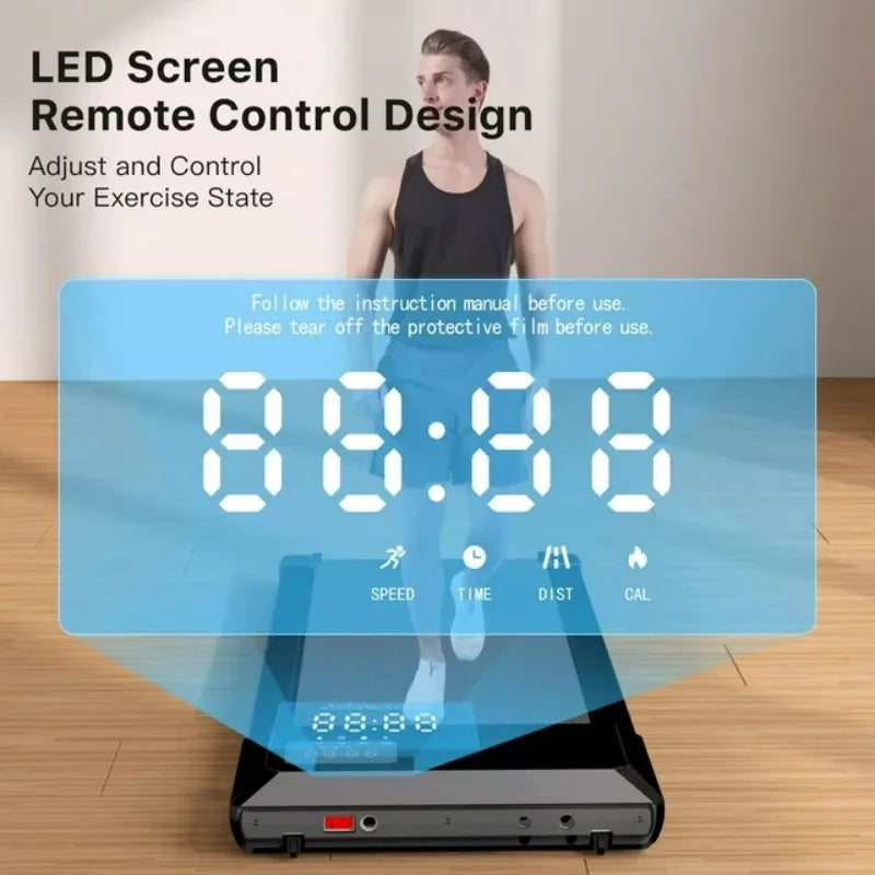2 in 1 Under Desk Walking Pad Treadmill 2.5HP 300lbs Capacity Quiet Portable LED Display Bluetooth