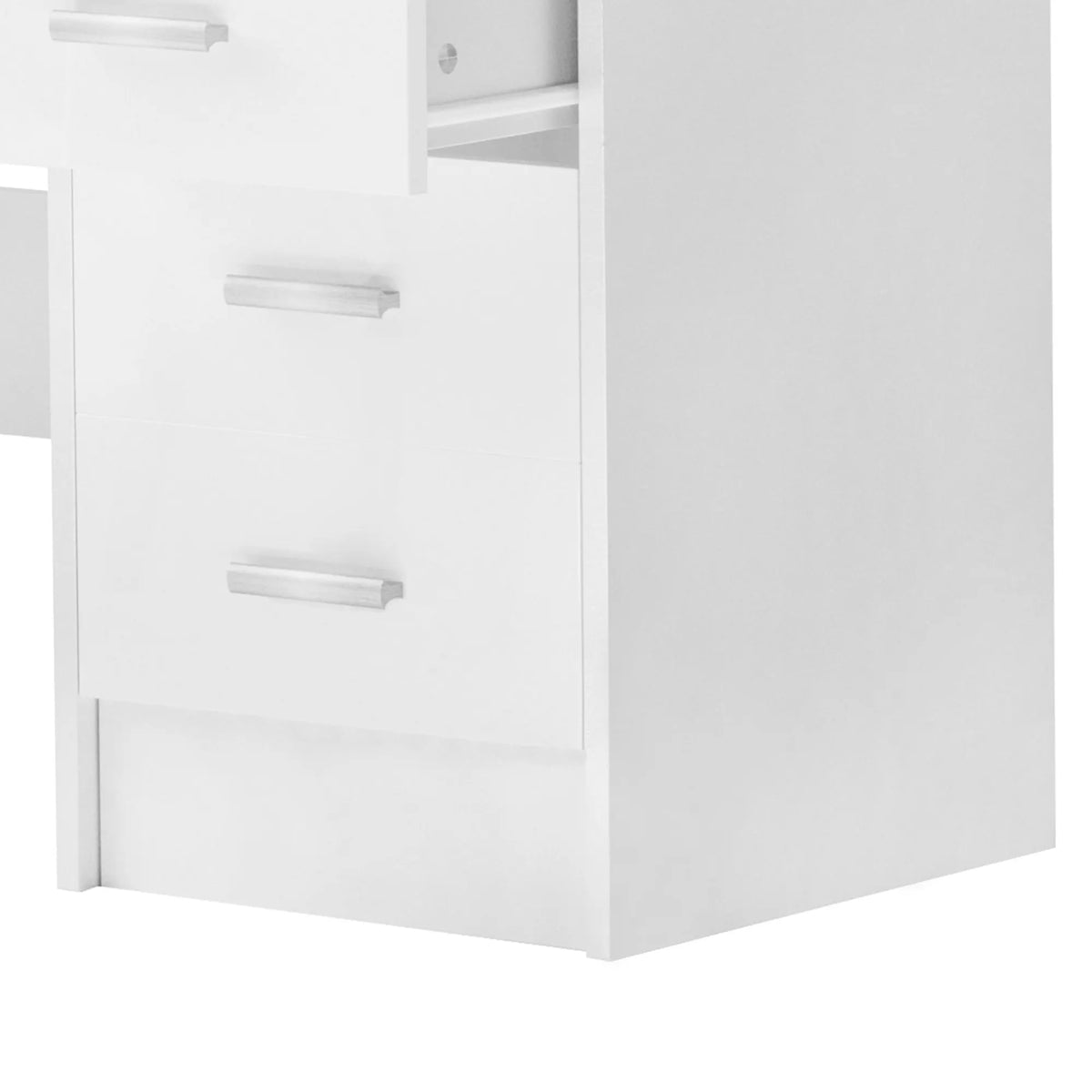 Computer Writing Desk with 4 Drawers, High Gloss Home Office Workstation