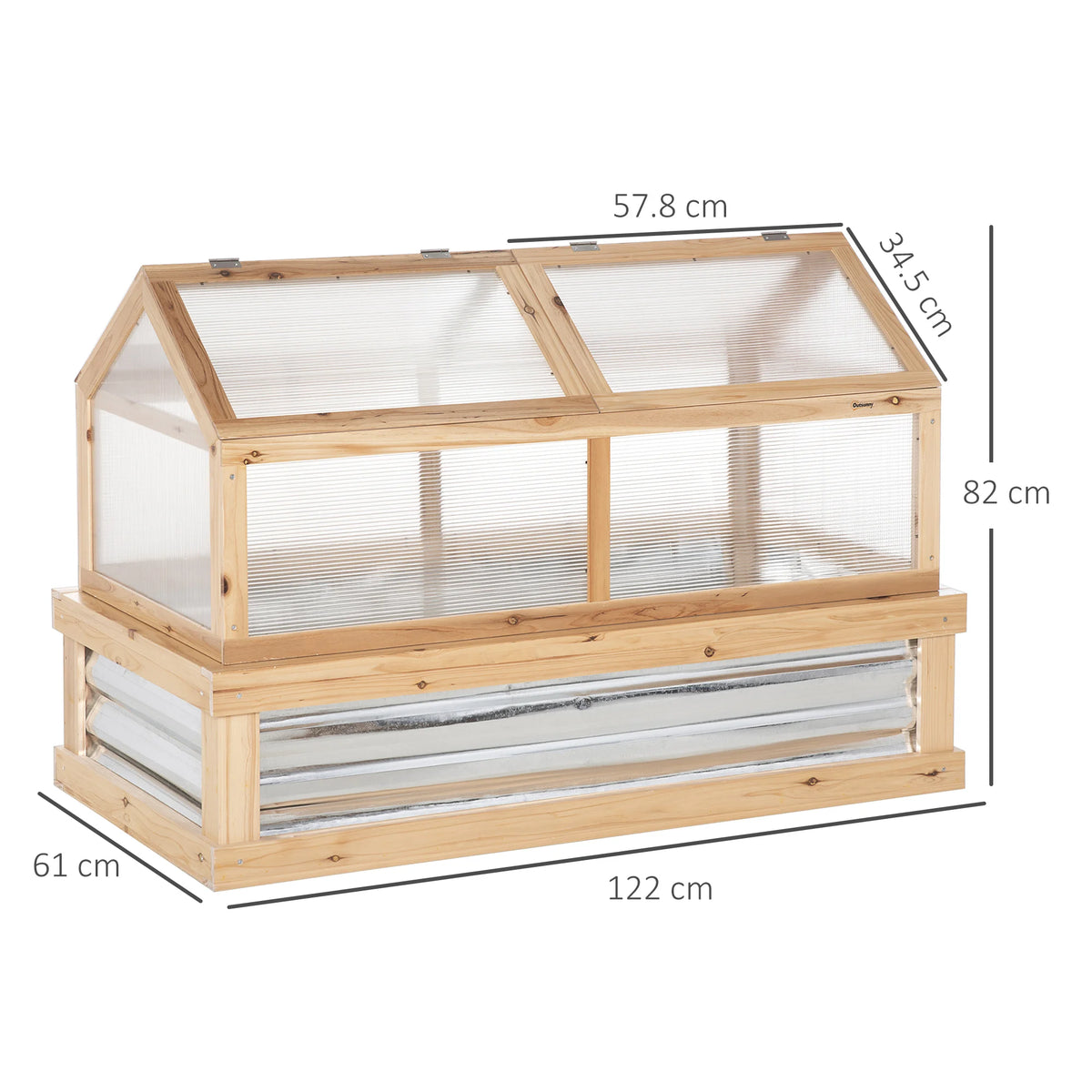 Raised Garden Bed Kit with Greenhouse Top, Cold Frame Planter Protection, Natural