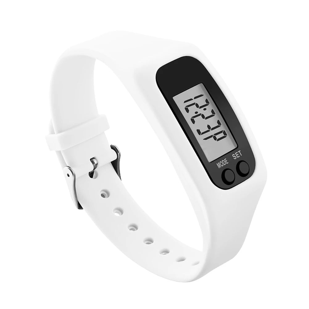 LED Pedometer Bracelet Step Tracker Walking Running Fitness Watch with Time Display