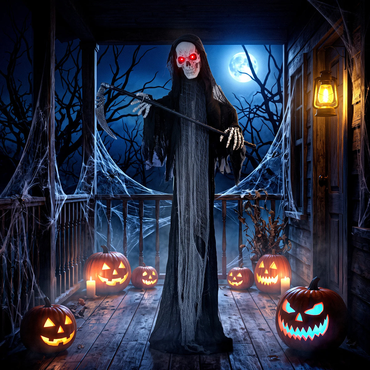 72in/183cm Life-Size Animated Grim Reaper with Scythe