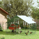 Walk-In Chicken Run with Waterproof UV-Resistant Cover Feeding Door Hanging Feeder and Perch for Chickens Ducks and Rabbit