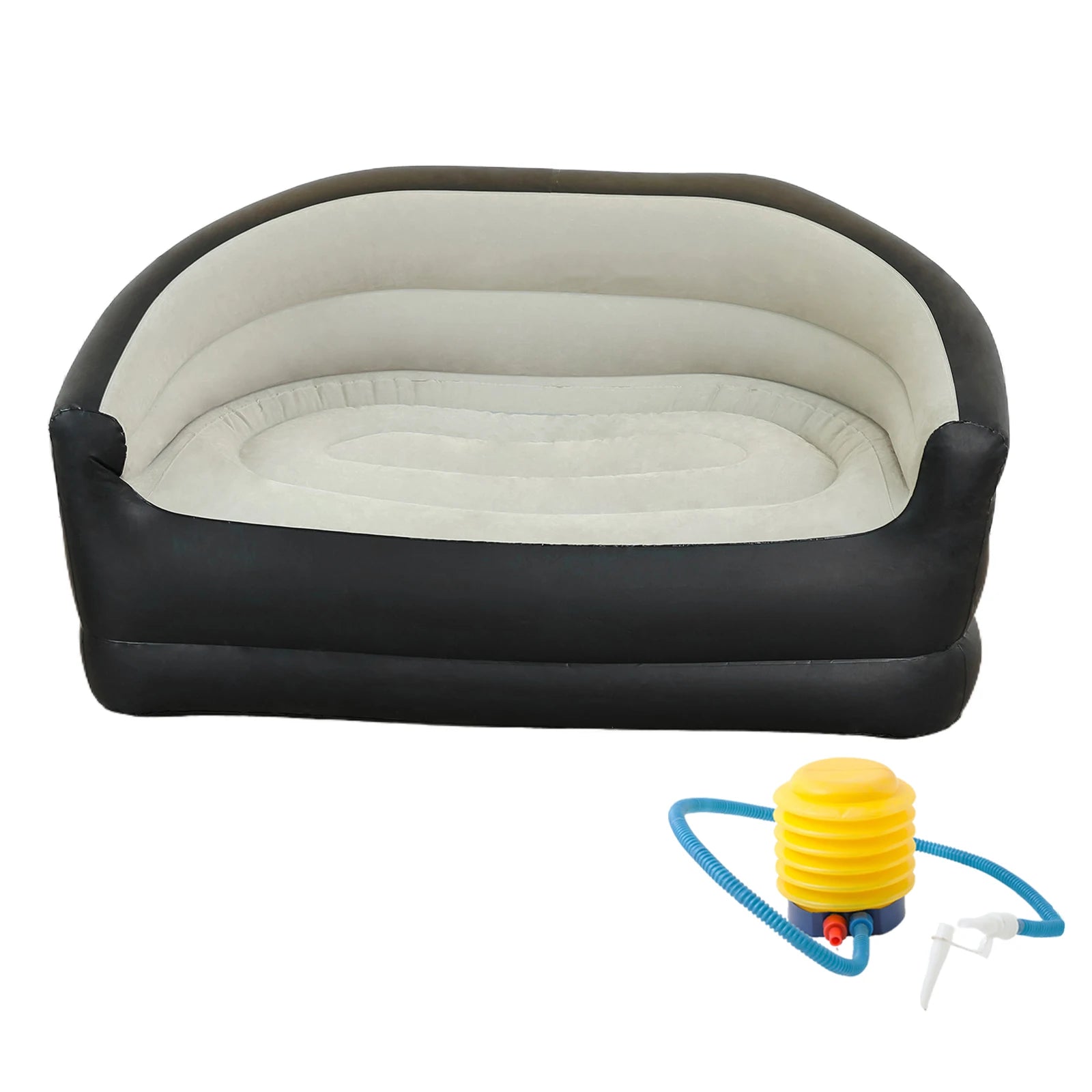 Inflatable Lounging Sofa Twin Size Air Sofa Bed with Air Pump for Indoor Living Room Camping and Outdoor Use