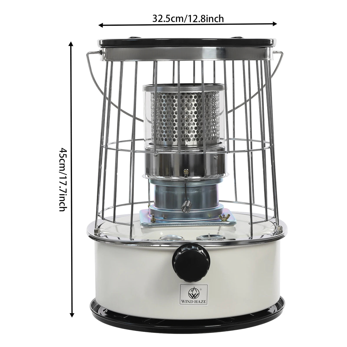 Portable Paraffin Heater with Glass Chimney, 6L Tank, 8,000–10,000 BTU