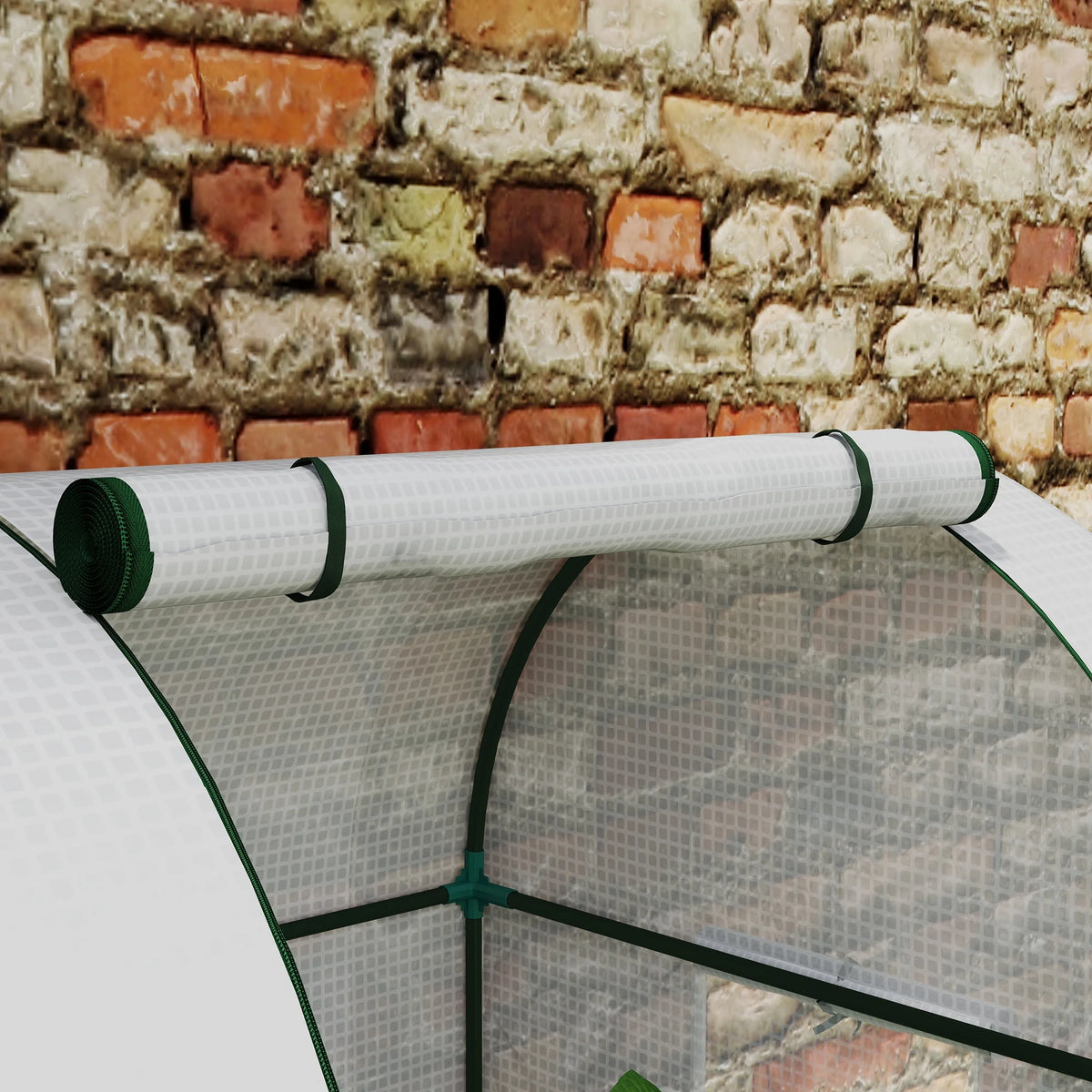 Two-Room Tomato Greenhouse with Roll-Up Doors, 185 x 94 x 150cm, White