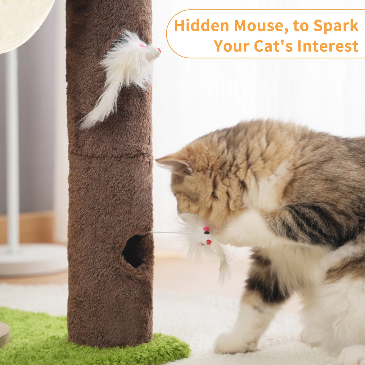Palm Cat Tree 82cm Modern Scratching Post Climbing Tree Kittens Sleep Platform Sisal Strings