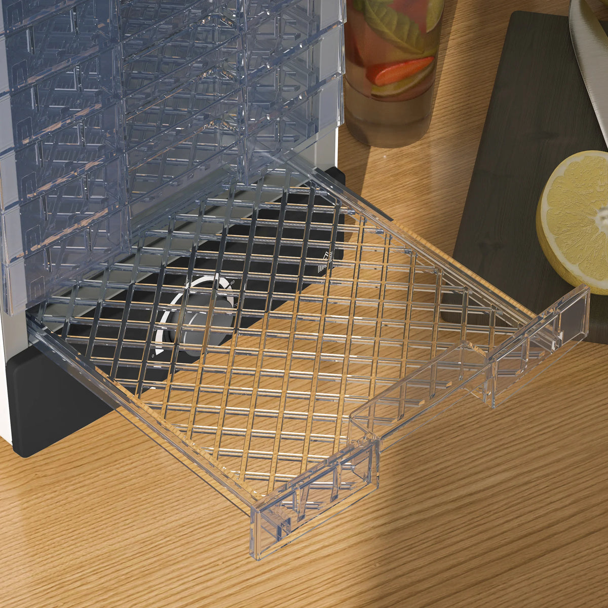 Food Dehydrator with 7 Stainless Steel Trays 40-70°C Adjustable for Fruit Jerky and Herbs 350W White