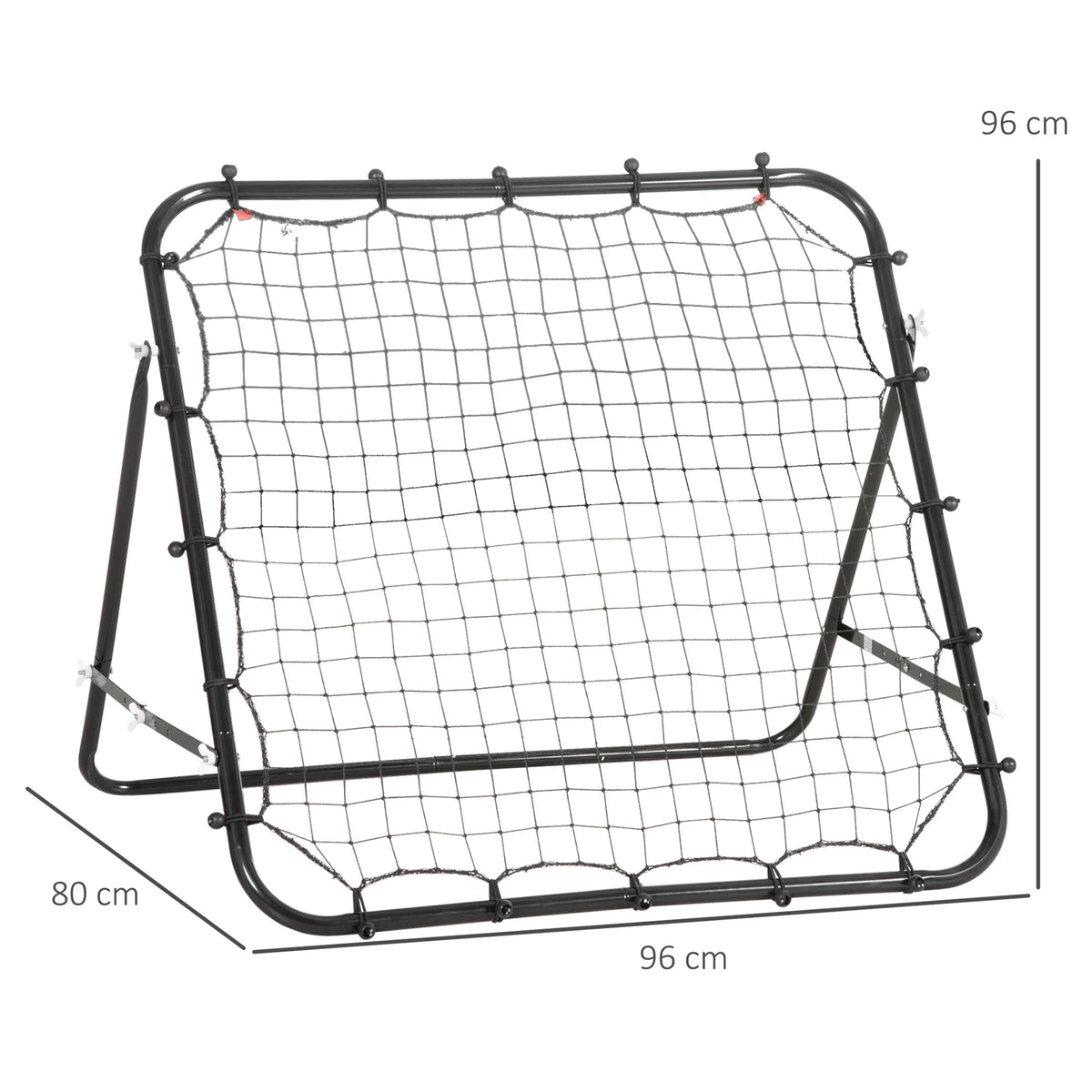 Football Rebounder Net with Adjustable Angle, 96 x 96cm, Black