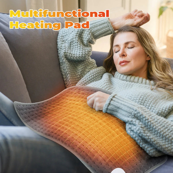 Electric Heating Pad with 9 Heat Settings and 4 Timers, UK Plug