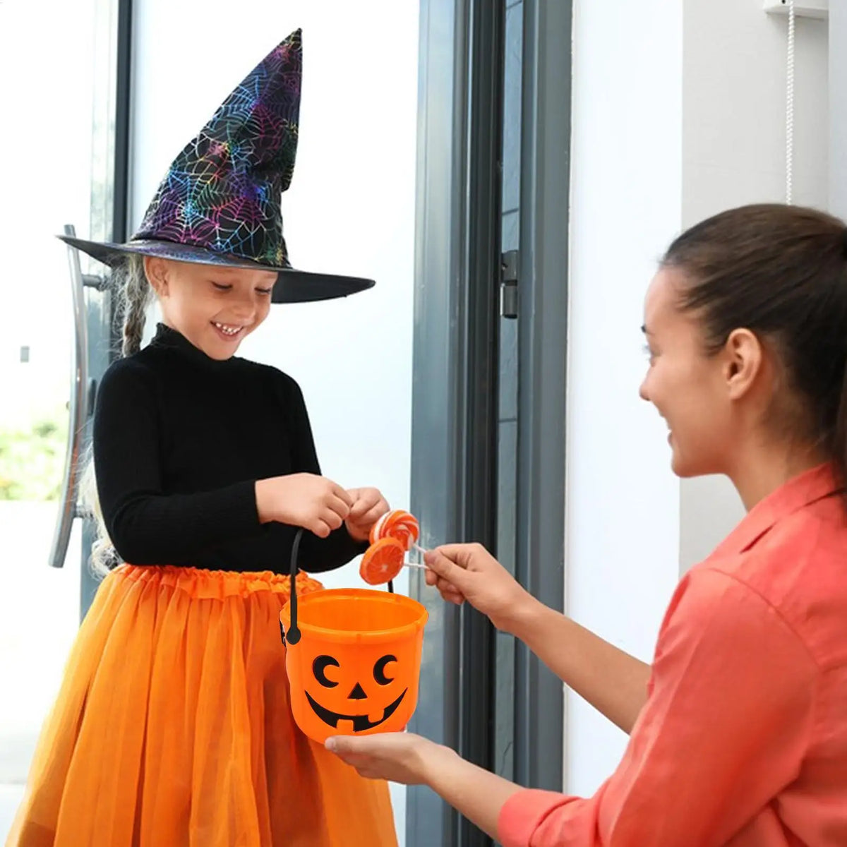 Halloween Pumpkin Trick or Treat Bucket with Handle