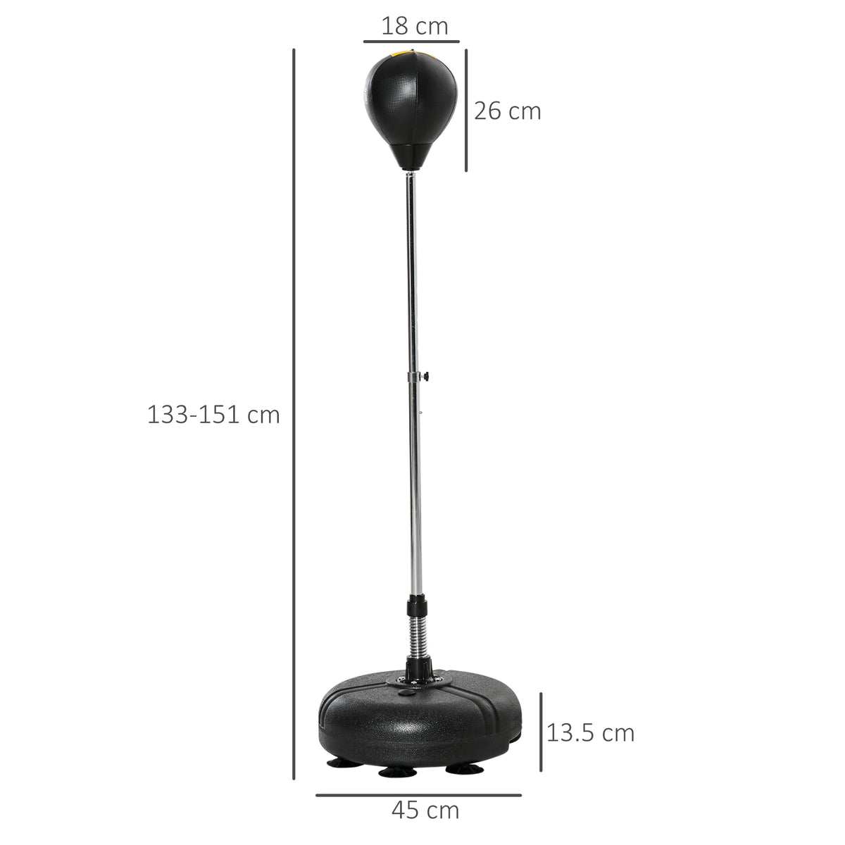 Punching Bag w/ Stand, Free Standing Boxing Set, Speed Bag Adjustable Height 133-151cm