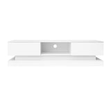 160cm White High Gloss RGB LED TV Stand with 2 Drawers | Fits 70 to 79 Inch TV