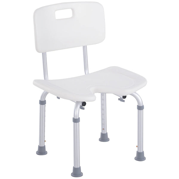 Adjustable Aluminium Shower Bath Stool Spa Chair with Non-Slip Feet, Handle