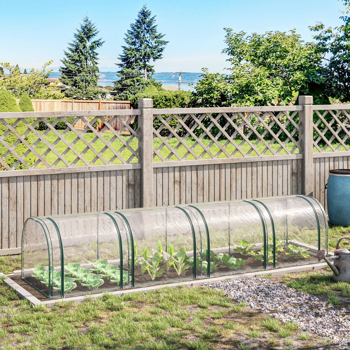 Tunnel Greenhouse Grow House with Steel Frame and Zipped Doors