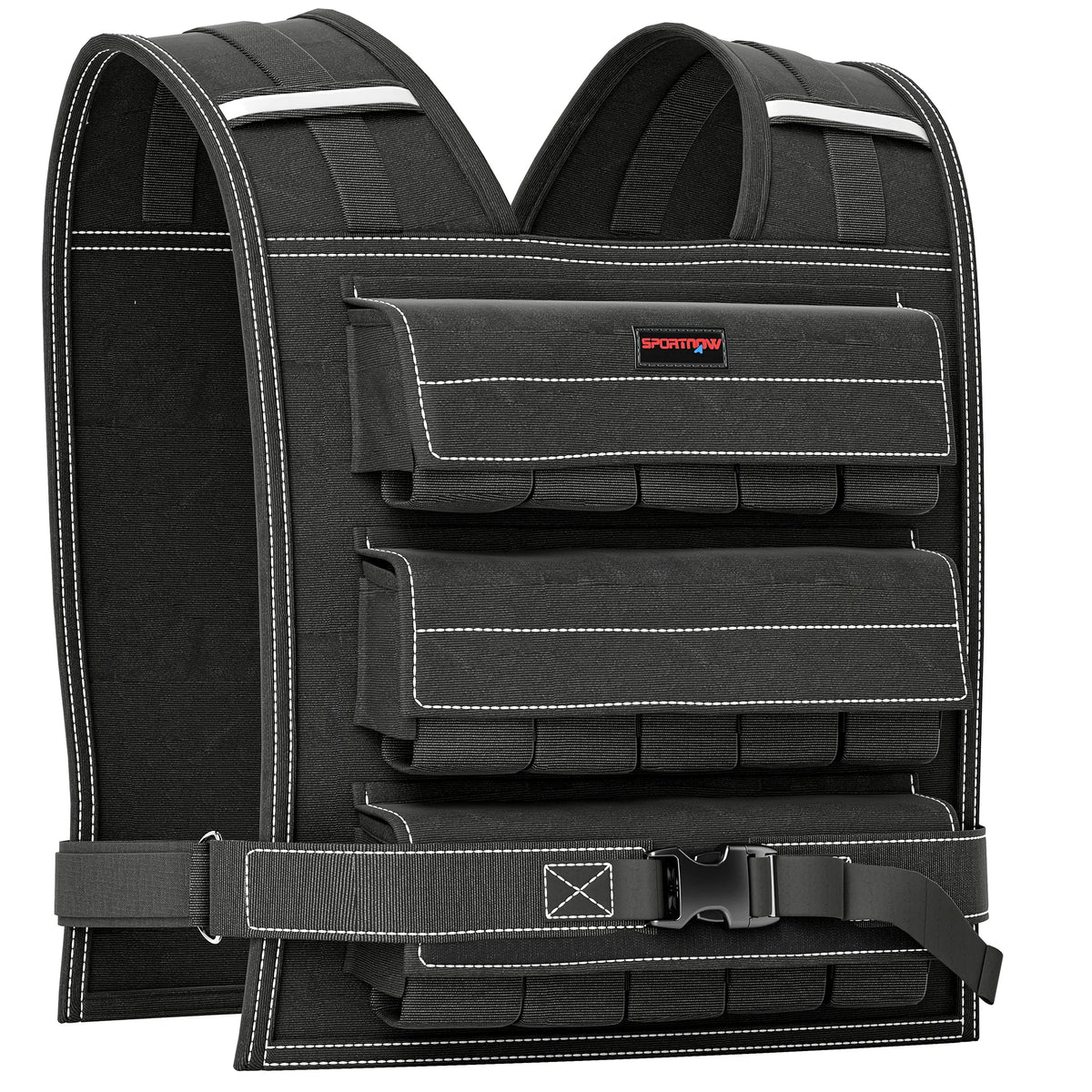 Adjustable Weighted Vest with 30 Removable Weights, Up to 30kg