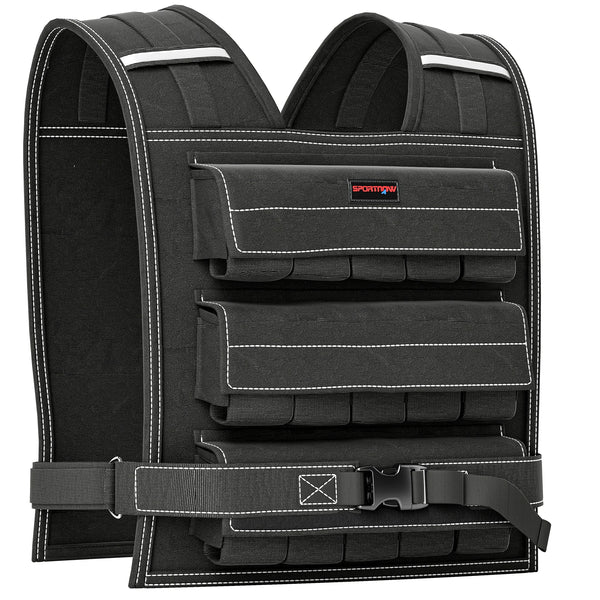 Adjustable Weighted Vest with 30 Removable Weights, Up to 30kg