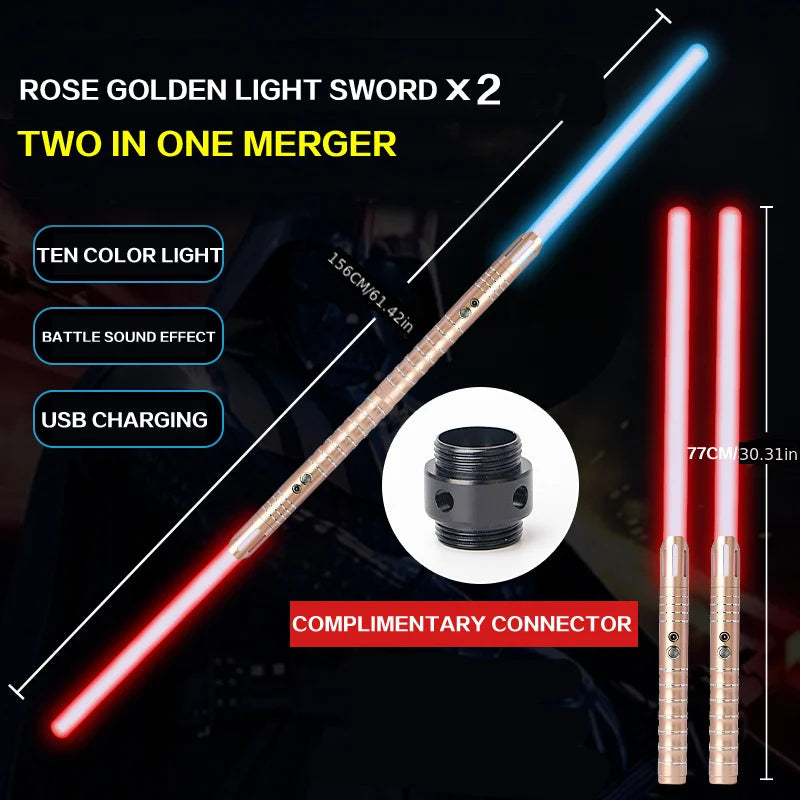Light Up Saber 16 Colours RGB LED Laser Sword with Sound Effects Metal Handle Quiet Mode for Kids Cosplay and Christmas Gift