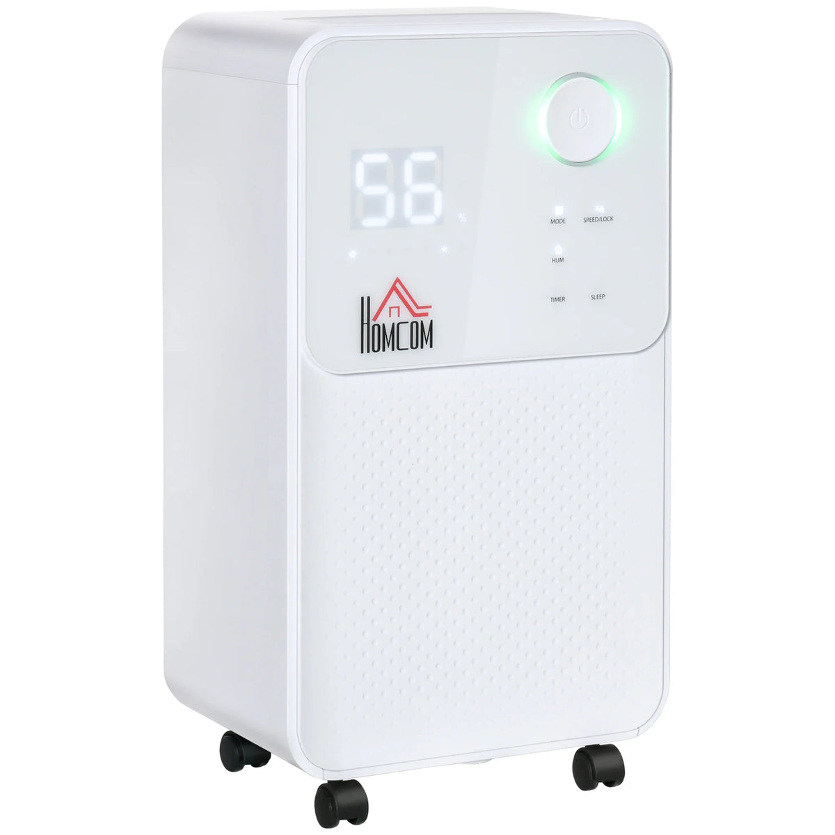 12L/Day Portable Dehumidifier with 2L Tank, Quiet 38dB Operation, White
