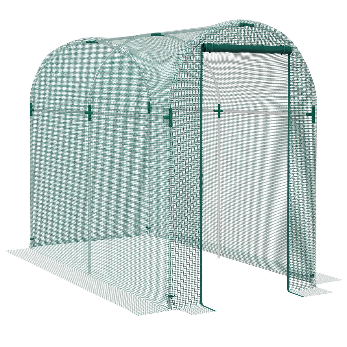 Fruit Cage Plant Protection Tent 1.2 x 2.4m with Zipped Door, Green