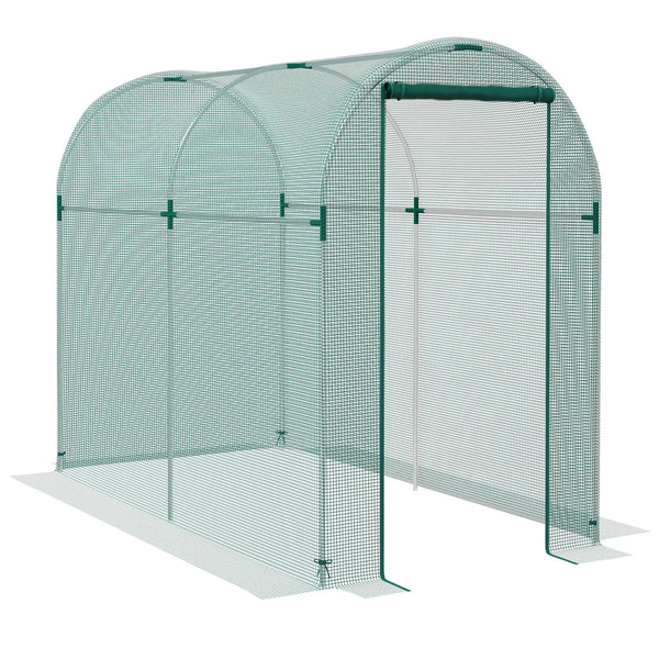 Fruit Cage Plant Protection Tent 1.2 x 2.4m with Zipped Door, Green