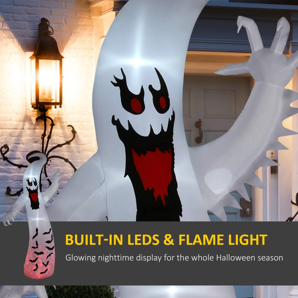 11.8ft Inflatable Halloween Ghost with LED Lights, Blow Up Garden Decoration