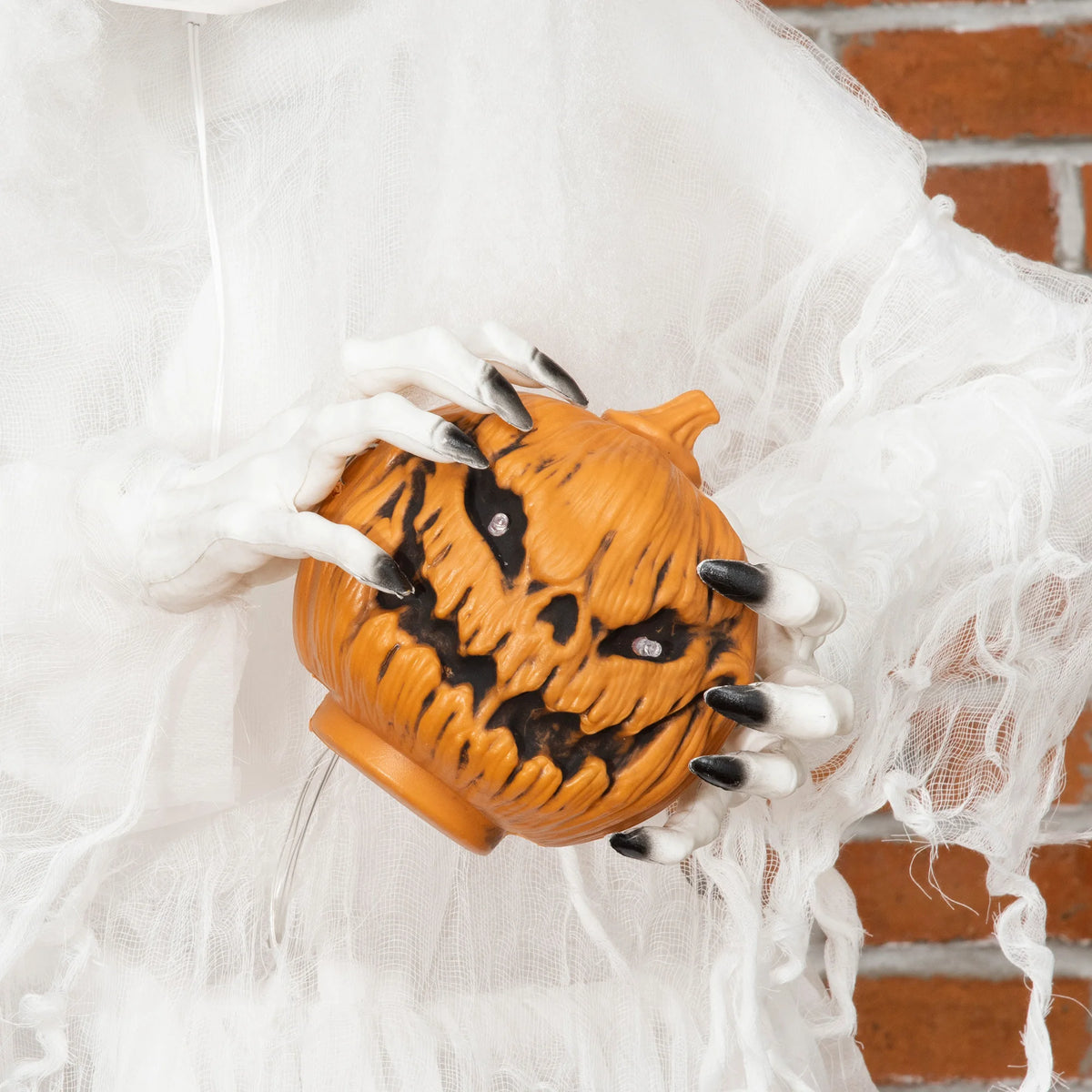 74" Light-Up Witch Halloween Decoration, White