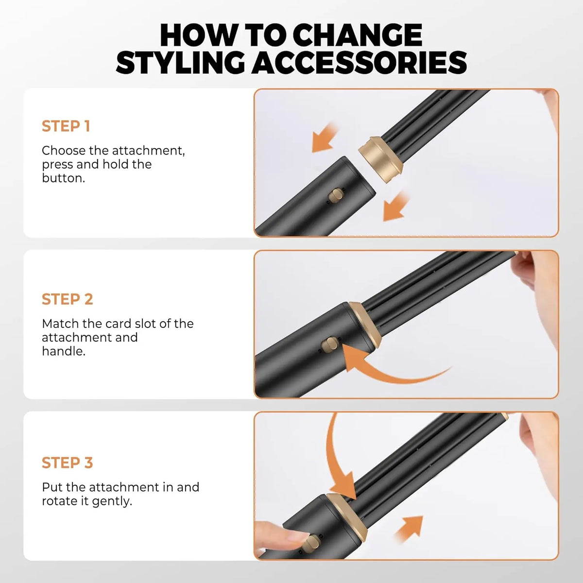 5 in 1 Hair Dryer Brush and Air Styler with Auto-Wrap Curlers, Straightening Brush and Oval Brush