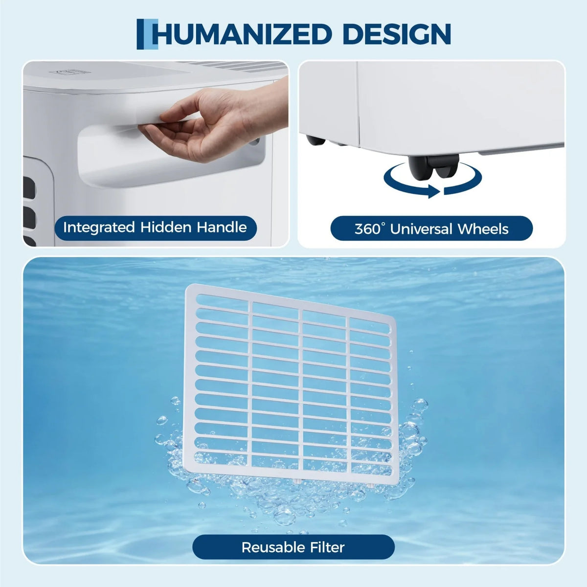 20L Per Day Dehumidifier 5.5L Tank Continuous Drain 40dB Quiet 24hr Timer for Bedroom Basement Bathroom 3000 sq ft