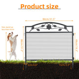 BINGOPAW 5 Panel Heavy Duty Metal Decorative Garden Fence Dog Playpen Animal Barrier Indoor Outdoor Black