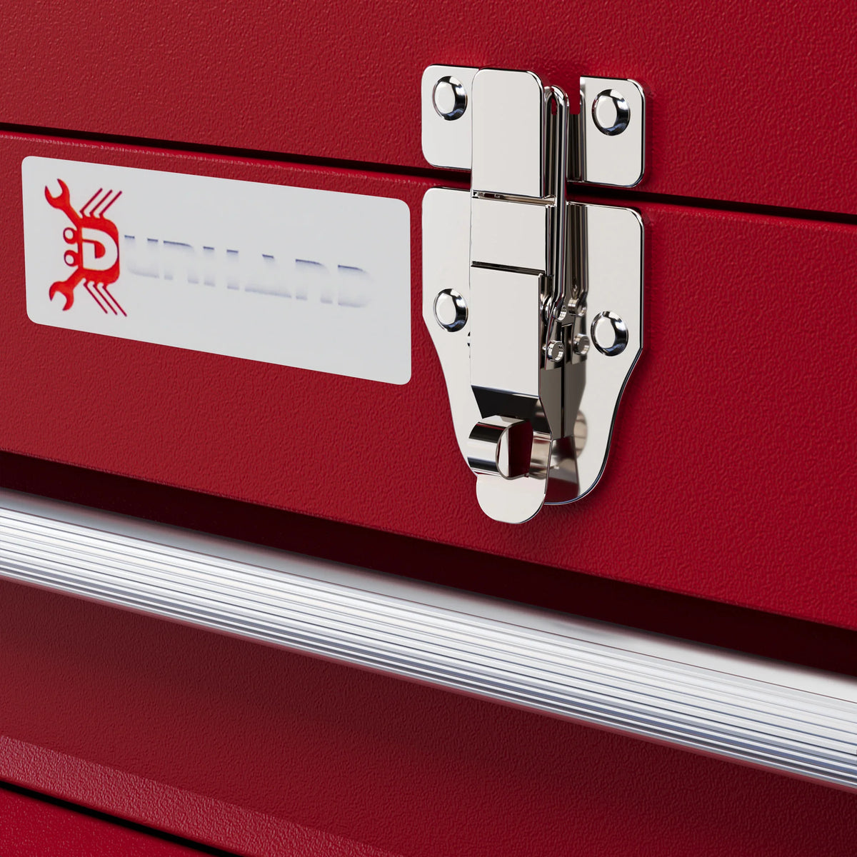 4 Drawer Steel Tool Chest with Ball Bearing Runners and Top Compartment, Red