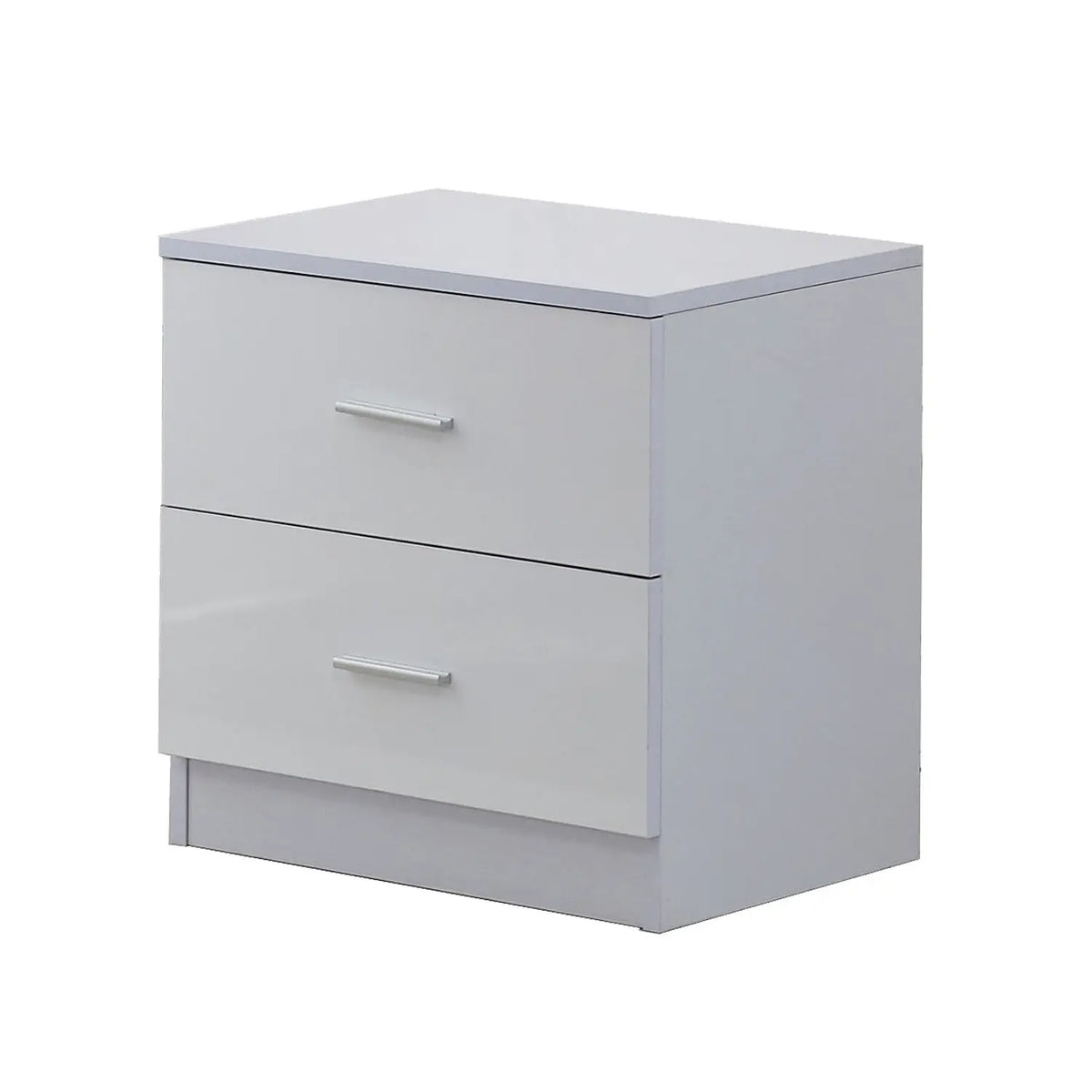High Gloss Wardrobe, Chest of Drawers & Bedside Set, White