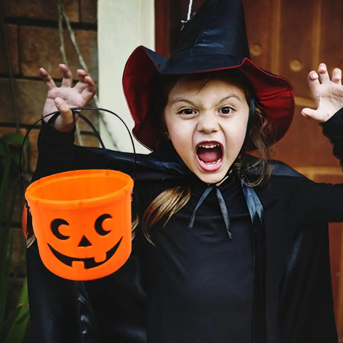 Halloween Pumpkin Trick or Treat Bucket with Handle