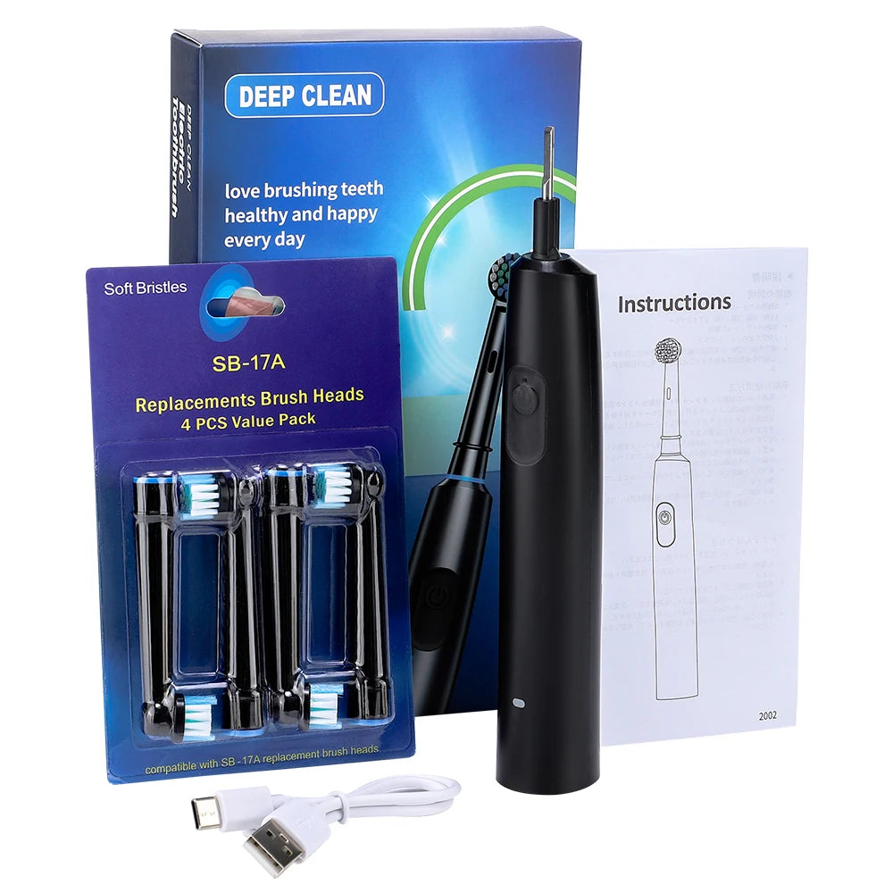 Electric Toothbrush USB Rechargeable Waterproof Intelligent Toothbrush for Adults