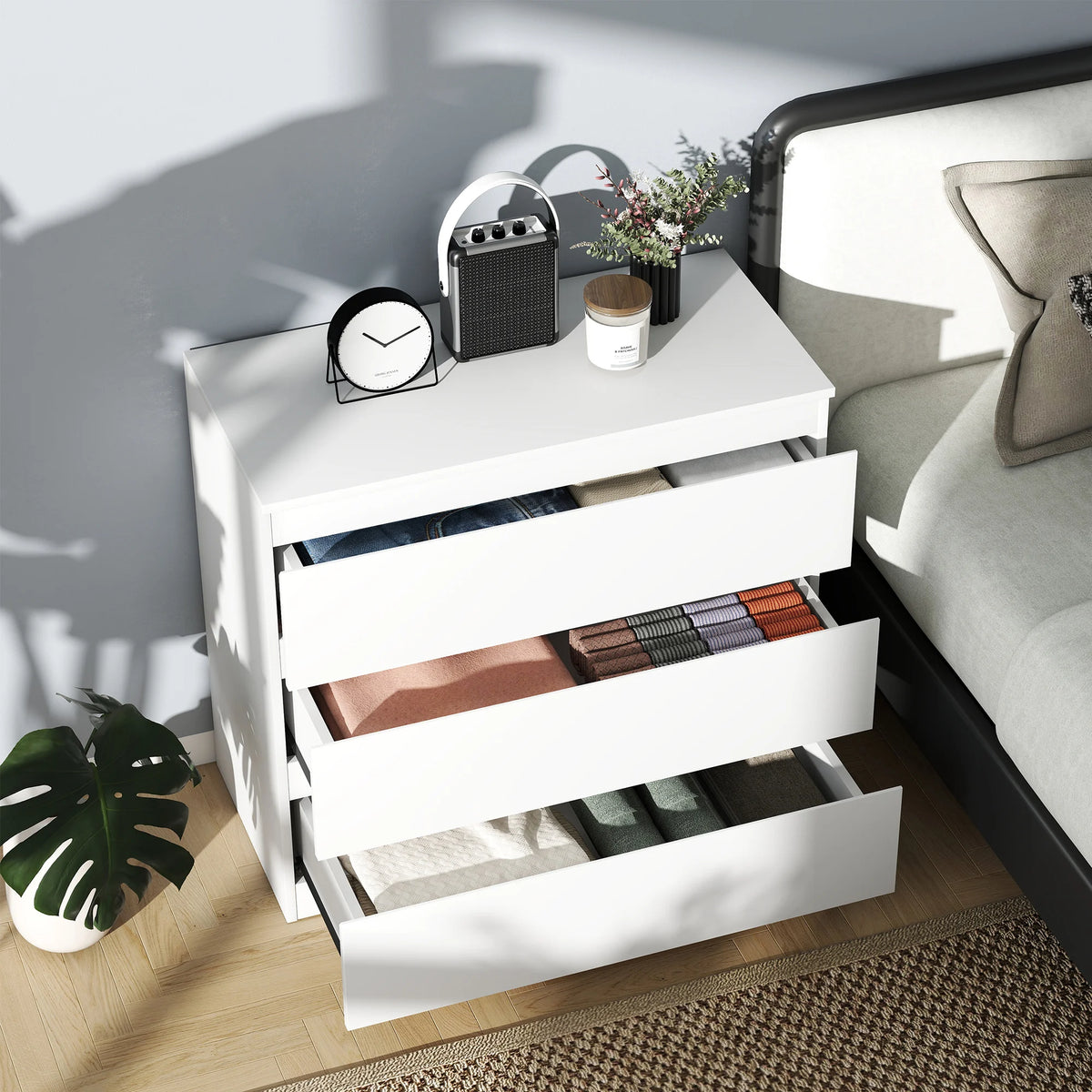 Chest of Drawers, 3 Drawer Storage Cabinet Unit for Bedroom