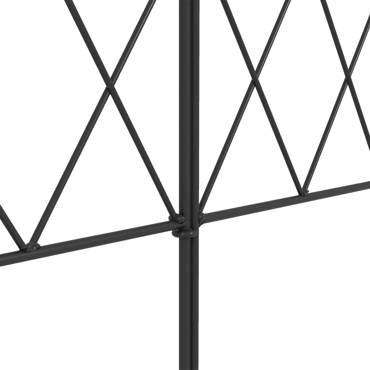 Decorative Metal Garden Border Fence, 5 Panels, 305 x 80cm, Black
