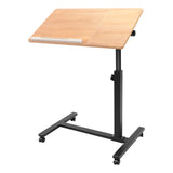 Height Adjustable Mobile Laptop Table with 4 Wheels and 360° Rotation | 58-90cm Rolling Sofa Side Desk