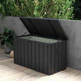 450L Waterproof Lockable Outdoor Garden Storage Box with Wheels, Air Pump Lid and Handles