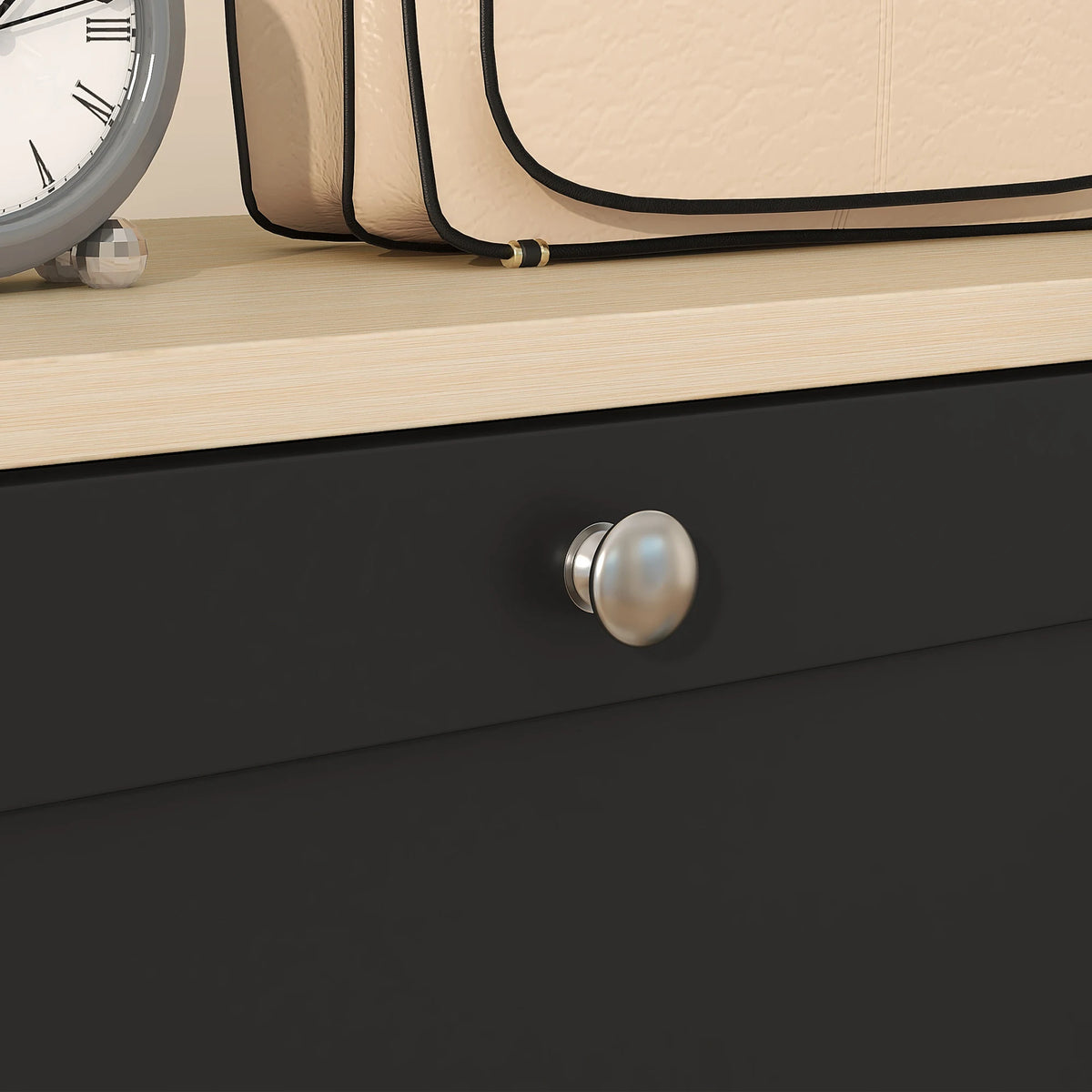 Narrow Shoe Cabinet with 3 Flip Drawers, Holds 18 Pairs, 60 x 23.5 x 115 cm, Black
