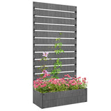 Raised Garden Bed with Trellis Privacy Screen 180cm Aluminium Wood Plastic Composite for Climbing Plants Dark Grey