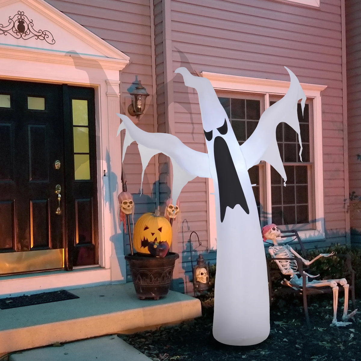 1.8m Inflatable Halloween Ghost with LED Lights and Fan