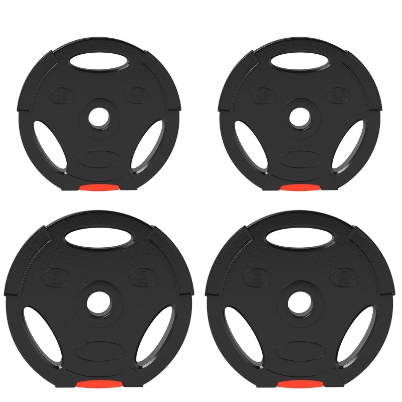 Weight Plates Set 15kg Two 5kg Two 2.5kg Bumper Plates with 2.5cm Standard Holes 27x27x4.5cm Black