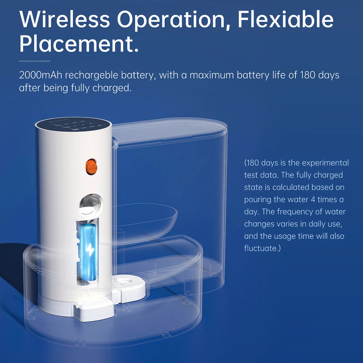 Smart Pet Water Fountain 3L Filterless Automatic Cat Water Dispenser Wireless Rechargeable Ultra Quiet