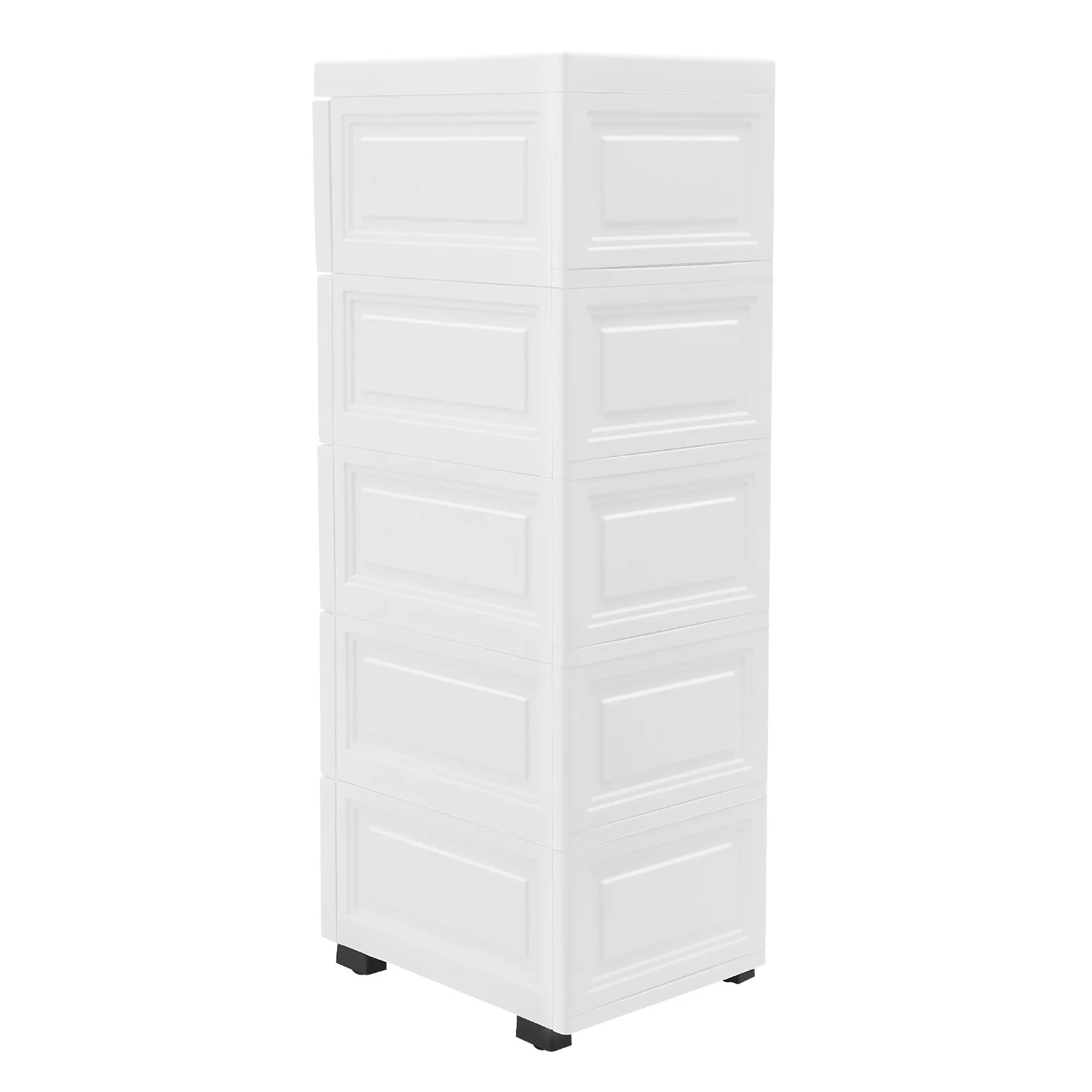 5 Drawer Rolling Storage Cabinet PP Plastic with Wheels Anti-Fall 25x34x82cm for Bedroom Kitchen Living Room