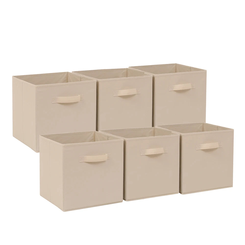 6 Pack Foldable Storage Cubes Fabric Storage Bins 30x30cm Wardrobe Organiser Boxes