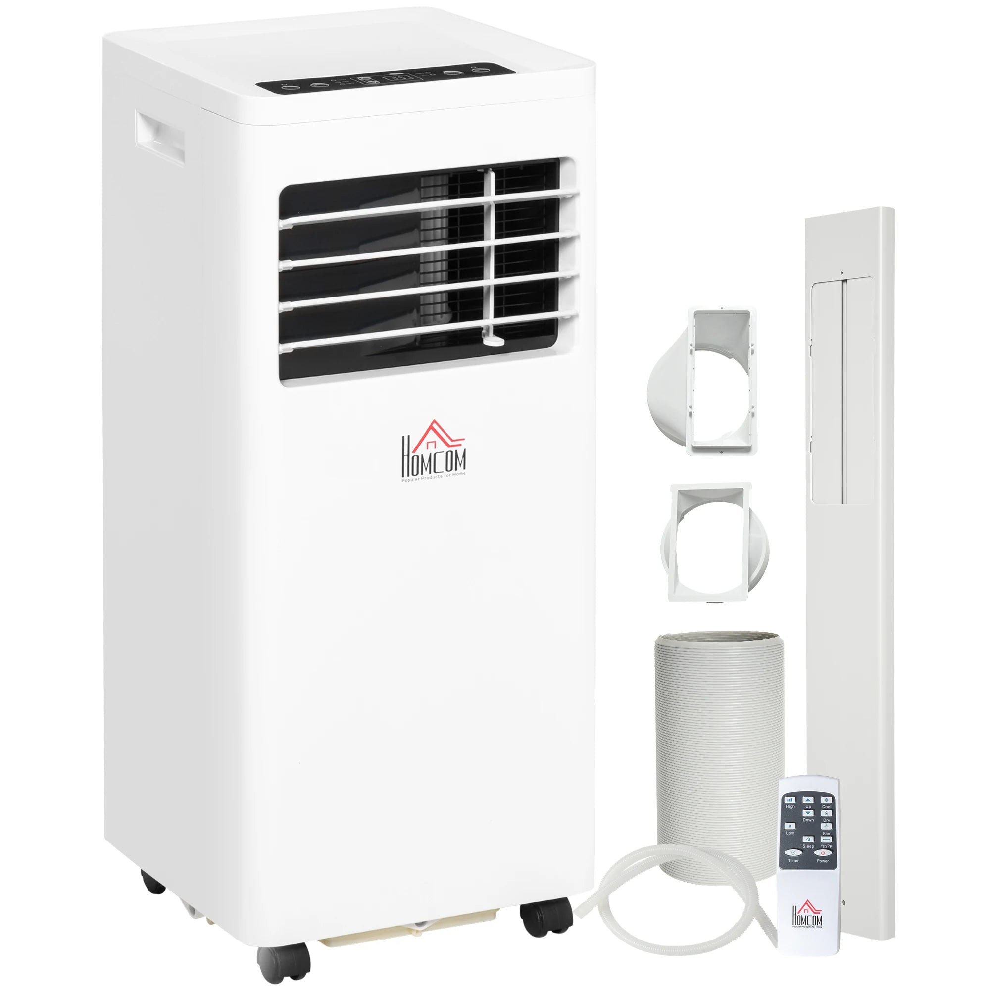 7000 BTU Portable Air Conditioner 780W 3 Modes 24hr Timer Remote Control Dehumidifier for Home Office White